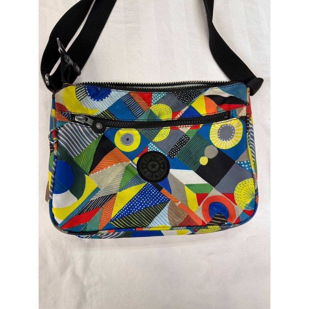 Kipling Crossbody Bag Multicolored Geometric Abstract Print Nylon Small Travel